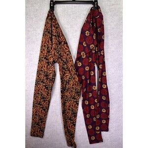 LuLaRoe Leggings Lot of 2 Multicolor Geometric Floral Prints OS One Size Women